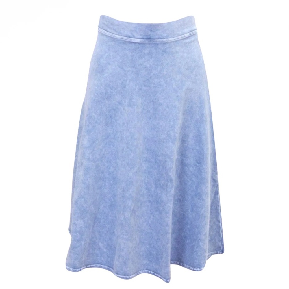 Hard Tail Light Blue A-Line Midi Skirt